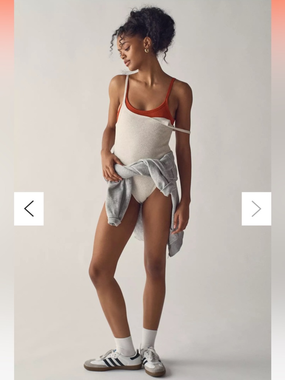 Hanes x Urban Outfitters Women's Rust Orange Ribbed Scoop Neck Bodysuit